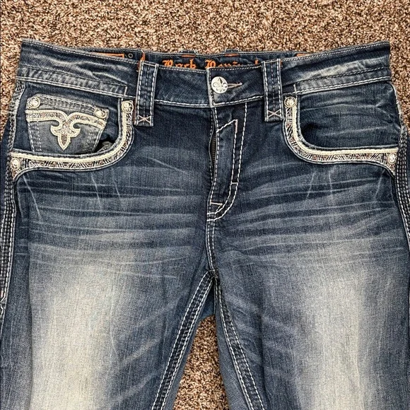 Rock Revival Men's Faded Blue Straight Jeans